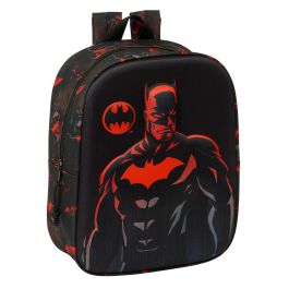 SAFTA Mochila 3D Batman DC Comics 27cm, Preescolar, Guardería, 22x10x27cm, Compartimento Cremallera, Asa de mano