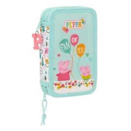 Plumier Doble Peppa Pig Cosy corner Azul (28 piezas)