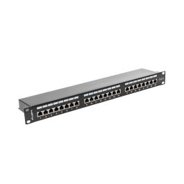 Lanberg Patch Panel 24 Puertos Cat6 RJ-45 Negro Metal 1U PPS6-1024-B