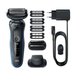 Braun Series 5 51-B1820s - Máquina de afeitar de láminas recargable, 3 cabezas, uso en seco y mojado, negro y azul
