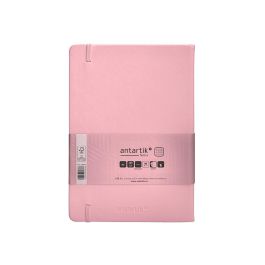 Cuaderno Con Gomilla Antartik Notes Tapa Dura A5 Hojas Cuadricula Rosa Pastel 100 Hojas 80 gr Fsc