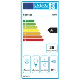 Cecotec Campana Convencional 90 cm Negra Acero Inoxidable 650 m³/h Luz LED Bolero Flux PM 906500