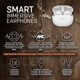 Muvit Auriculares Smart True Wireless Inalambrico Blanco ANC Bluetooth V5.3 Cancelacion Ruido