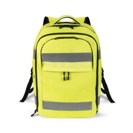 Dicota Mochila Hi-Vis 32-38L Ampliable Amarilla Seguridad Trabajo Exterior EN ISO 20471 TPU 600D rPET Impermeable