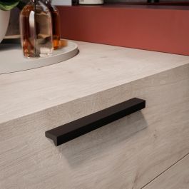 Emuca Lote de 5 tiradores para mueble Xirivella, L160mm, intereje 128mm, Aluminio, Anodizado negro