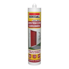 Soudal Silicona neutra blanca 290 ml para construcción | Sellador elástico multiusos ideal vidrio, PVC, metal y materiales delicados