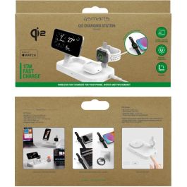 4smarts Ladestation Trident Qi2 con MFi Fast Charger para iPhone, AirPods y Apple Watch - Blanca