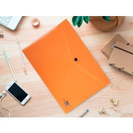 Liderpapel Dossier Broche Polipropileno Din A4 Naranja Fluor Opaco 50 Hojas