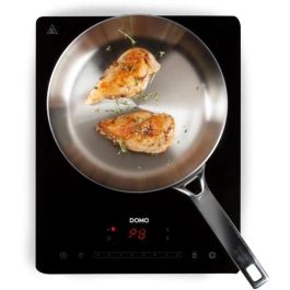 Domo DO332IP Placa de Inducción 1 Fuego 2000W, Pantalla Táctil, Temporizador 3h, 8 Niveles Potencia, Plato 20cm Cerámica