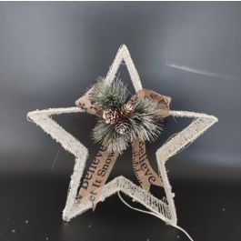 DKD Home Decor Decoración Luminosa Navidad Moderna Estrella LED Pilas AA Blanco Verde 40x40 cm (2 Unidades) Precio: 20.3643. SKU: B14B5V5E7R