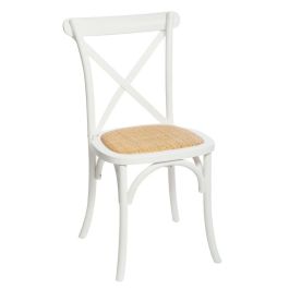 Silla Vintage DKD Home Decor Blanco Natural 43 x 89 x 43 cm