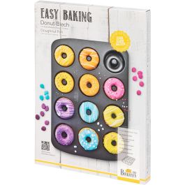 Birkmann 4026883881624 Bandeja para Hornear Donuts Easy Baking, Acero al Carbono Antiadherente, 12 Moldes, 37 x 26 x 2 cm