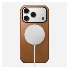 Nomad Modern Leather Case para Apple iPhone 17 Pro - Funda de Cuero Bronceado/Tan con Protección Militar y Compatibilidad MagSafe