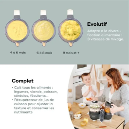 BABYMOOV Nutribaby (+) Robot de Comida para Bebés Gris Industrial