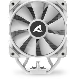 Sharkoon A40 RGB Refrigerador CPU de Aire 120mm Blanco, 4 Tubos de Calor, 220W TDP, RGB con efecto espejo, Compatibilidad total con zócalos