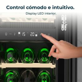 Cecotec Vinoteca GrandSommelier Origin Duo 30, 30 botellas, doble zona, LED, NoFrost, negro