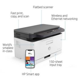 HP 178nw Impresora Multifunción Láser Color Wi-Fi, Compacta, Escanea, Copia, Imprime desde Móvil, Alta Calidad Color