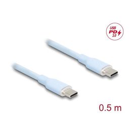 DeLOCK Cable USB-C a USB-C USB 2.0, USB Power Delivery 3.0, 60W Carga Rápida, 0.5m, Color Azul - Referencia 81233
