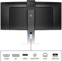 Philips 346P1CRH Monitor 34" Curvo Ultrapanorámico WQHD (3440x1440) Webcam Windows Hello USB-C KVM DisplayHDR 400