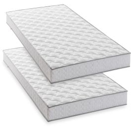 Juego de 2 colchones - 90 x 190 cm - Espuma - 14 cm - 5 zonas de confort - DEKO DREAM - Hahtuva Juego de 2 colchones - 90 x 190 cm - Espuma - 14 cm - 5 zonas de confort - DEKO DREAM - Hahtuva