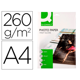 Q-connect KF02163 Papel Fotográfico Glossy A4 260gr Digital Photo Ink-Jet para Impresora Bolsa 20 Hojas Alta Calidad Precio: 12.50000059. SKU: B1JAXGRQ8G