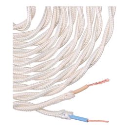 Carrete cable textil trenzado h03vv-f 2 x 0,75 mm² beige, 5 m