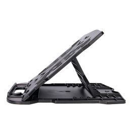 Q-connect Soporte para Portátil Ajustable hasta 17" en 7 Ángulos, Color Negro, 260x280x60 mm
