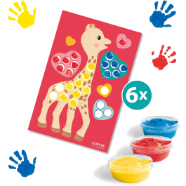 Ses Creative Sophie la Jirafa Kit 2 en 1 para Colorear y Pintar con Cartas, Pintura y Marcadores para Bebés
