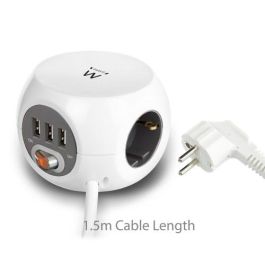 Regleta Enchufes Cubo Ewent EW3939 USB 5V 2A Blanco
