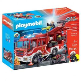 Playmobil Camión Bomberos Ciudad Acción con 2 Bomberos y Herramientas Juguete para Niños Mayores de 4 Años