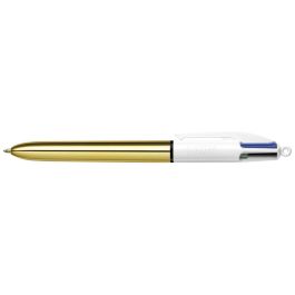 Boligrafo Bic Cuatro Colores Shine Oro Punta De 1 mm 12 unidades