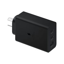 Samsung EP-T6530NBEGEU Cargador de Pared 65W Triple Puerto para Carga Rápida con 2x USB-C y 1x USB-A Negro