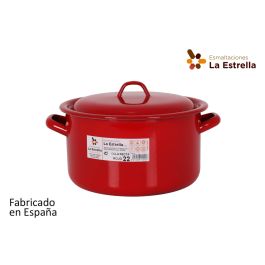 Olla Recta con Tapa 22 cm Rojo - La Estrella (6 Unidades) Olla Recta con Tapa 22 cm Rojo - La Estrella (6 Unidades)