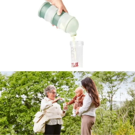 Babymoov BAB3661276188129 Cajas medidoras de leche en polvo - Pico vertedor ergonómico - Hecho en Francia, Verde