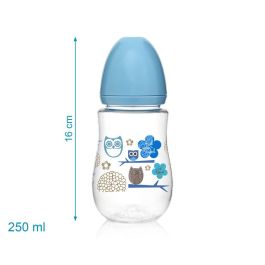 KioKids Set Biberón 250 mL, Chupete y Pinza Azul - Tetina Silicona Ortodóntica Anticólico para Bebés +6 Meses