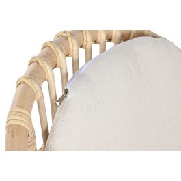 DKD Home Decor Indonesia 1c24 Mesa Auxiliar Set de 3 Blanco Natural Ratan 50 x 50 x 50 cm