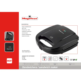 Magefesa Sandwichera Suisse Black MGF3126 750W Antiadherente Con Asa Fría