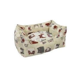 Nayeco Cama para Perros Cuadrada 59x50x20 cm, Lavable, Suave, Borde Elevado, Relleno Alta Recuperación, Alivio Articular y Muscular, Colores Surtidos
