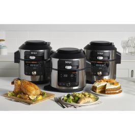 Ninja OL550EU Olla Eléctrica Multifunción 6L SmartLid Multi Cooker Foodi - 11 en 1, Cocina a Presión, Freidora de Aire