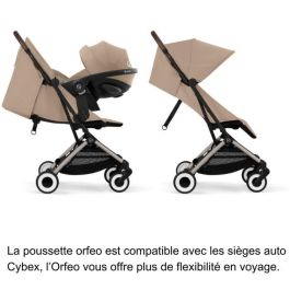 CYBEX - Cochecito ultracompacto y cómodo - ORFEO - 4 ruedas - Beige Almendra CYBEX - Cochecito ultracompacto y cómodo - ORFEO - 4 ruedas - Beige Almendra