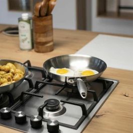 Livoo Sartén MEP158 de Acero Inoxidable de 24 cm - Triplemente Acero Inoxidable - Apta para Todo Tipo de Fuegos, Incluida Inducción - Fabricado en Francia