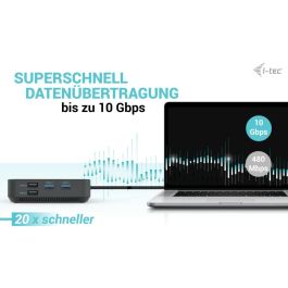 Hub USB i-Tec C31TRIPLE4KDOCKPDPRO Negro