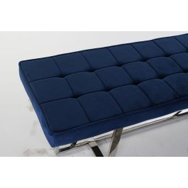 DKD Home Decor Descalzadora Azul Terciopelo 45 x 45 x 150 cm