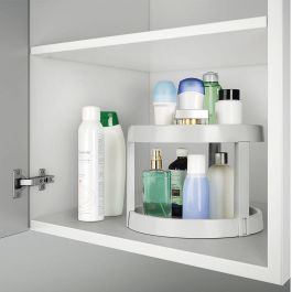 Metaltex Organizador giratorio Giro-2 para armarios de cocina, despensa o baño, 2 alturas Ø28 x 21 cm Gris