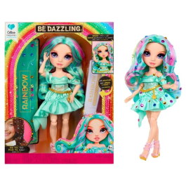 Rainbow High Muñeca de Moda Be Dazzling Celine Turquoise 28 cm con Accesorios y Piedras Brillantes