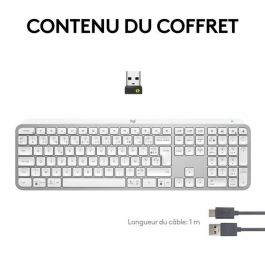 Teclado Inalámbrico - LOGITECH - MX Keys S - Bluetooth - Retroiluminado - Teclas silenciosas - Gris claro