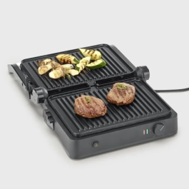 Severin KG2398 Parrilla Eléctrica Multifunción Compacta para Carne, Verduras y Paninis