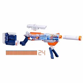 Nerf Load Out Artic Zerostriker Pistola de Juguete con 24 Dardos, Incluye Mira, Culata, Cañón y Bípode, para Niños +8 Años