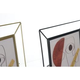 DKD Home Decor Marco Fotos 20x25 cm Moderno Metal Cristal Dorado Negro - Pack 6 Unidades, Medidas Externas 28x33x3 cm