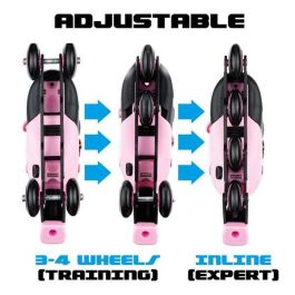 Patines 4 en linea rosa ajustable talla m ( 35/38)